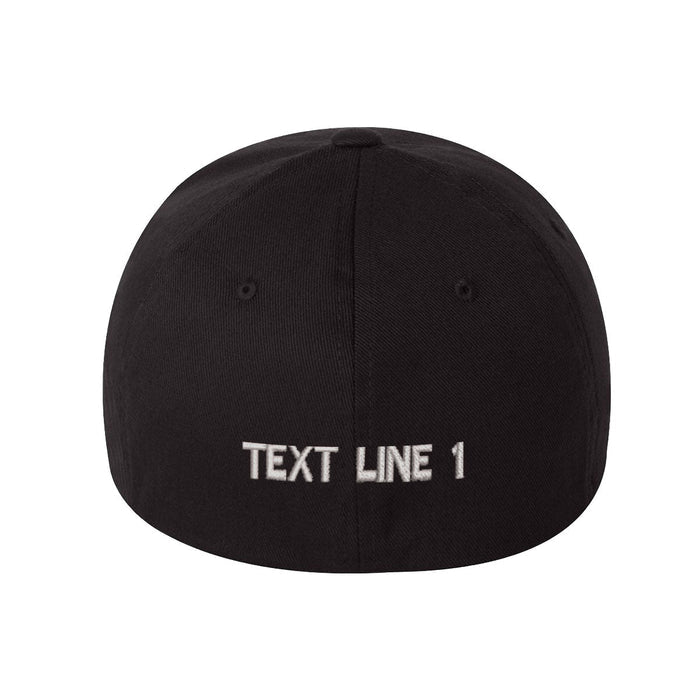 Fire rescue blackout FlexFit hat firefighter first responder embroidered side view