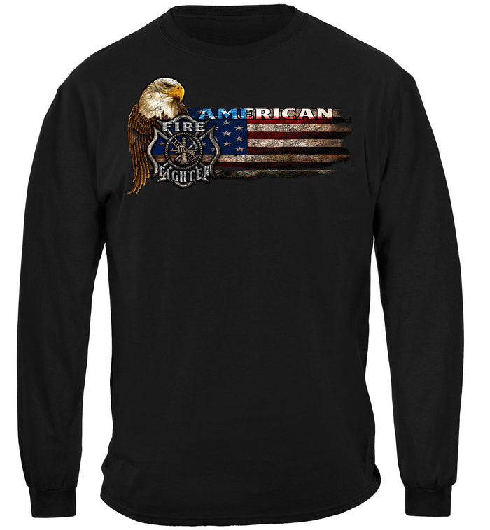 Firefighter Eagle And Flag Long Sleeves