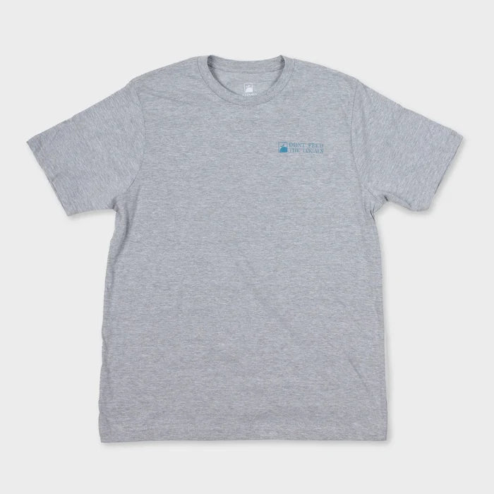 Flomotion Don't feed the locals OG Gator Tee Shirt - Heather Grey Mens T Shirt