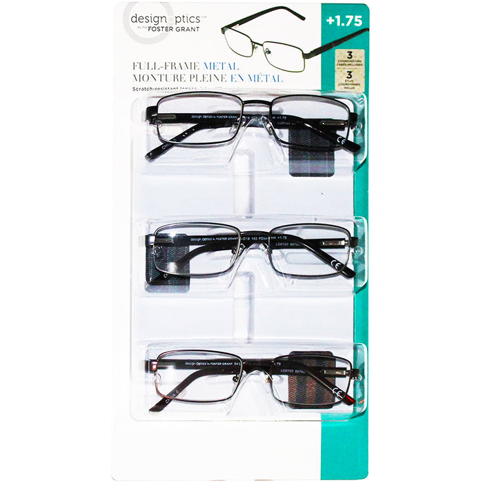 Foster Grant Full-frame Metal Eye Wear (Pack of 3). - shopperskartuae