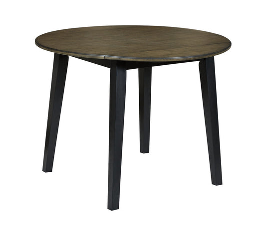 Froshburg D338-15 Grayish BrownBlack Round Drop Leaf Table