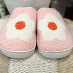 Fuzzy Flower Slippers