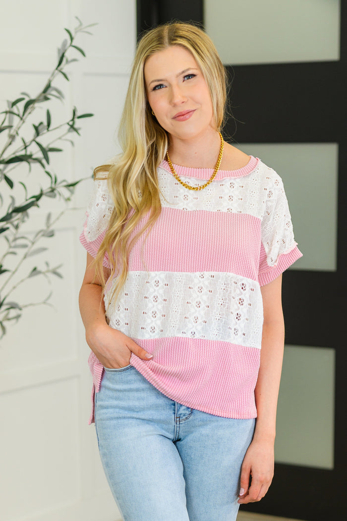 Gia Ribbed Top in Pink