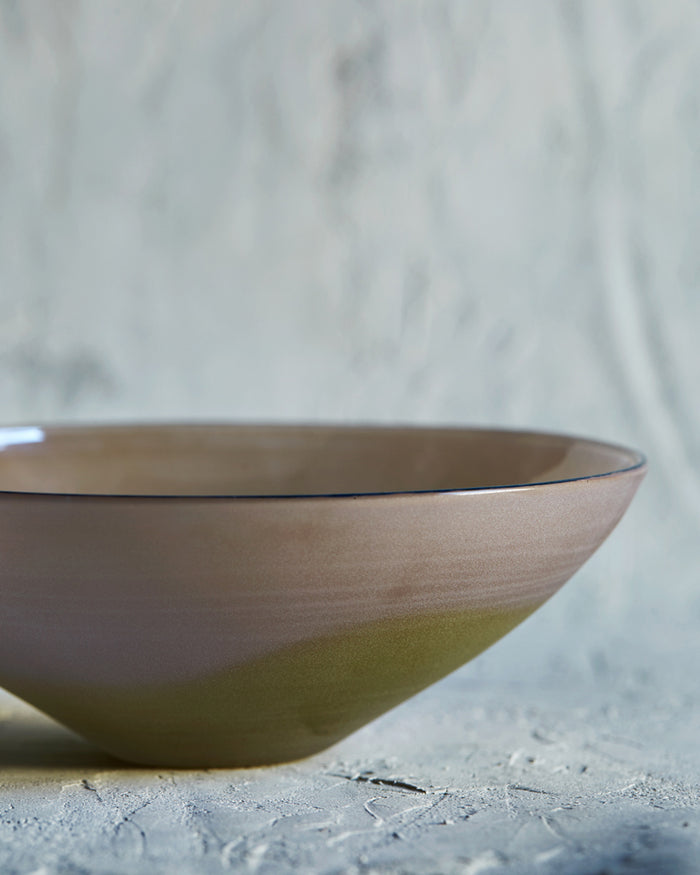 Glass Bowl - Violet and Yellow