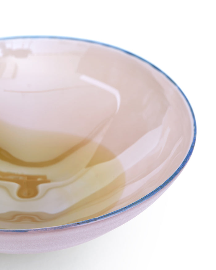 Glass Bowl - Violet and Yellow