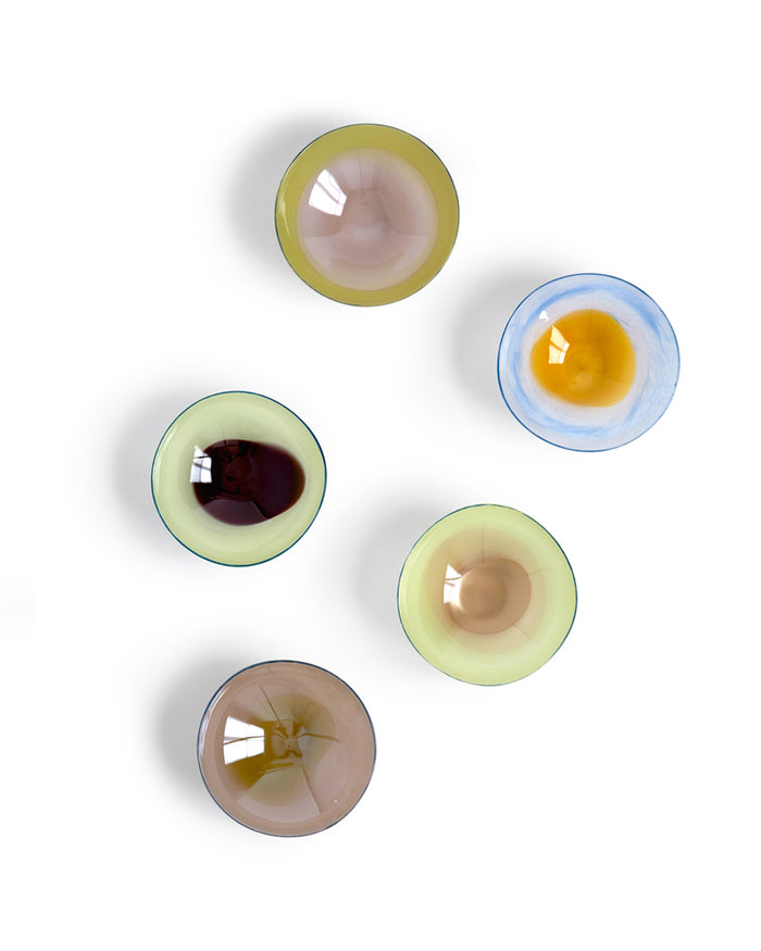Glass Bowl - Violet and Yellow