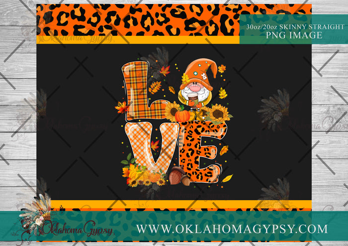 Gnome Fall LOVE Digital File Wraps