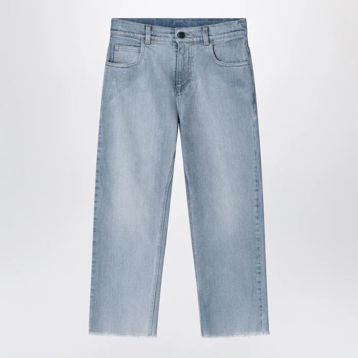 Golden Goose - Medium blue jeans with logo embroidery