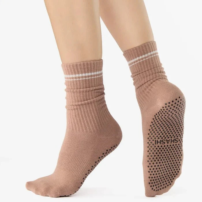 Halo Crew Grip Socks for Workouts - Sand