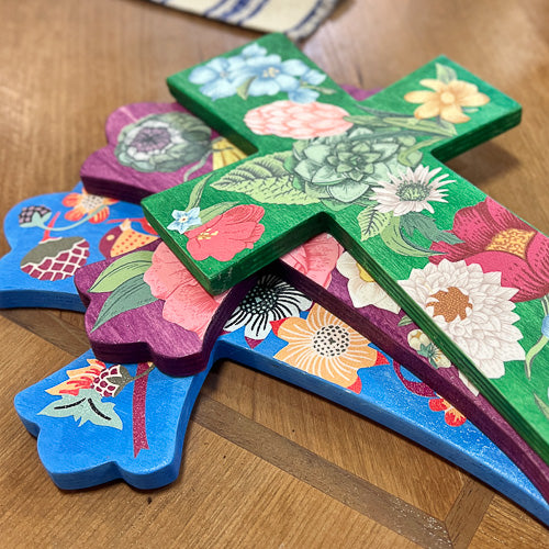 Handmade Floral Cross