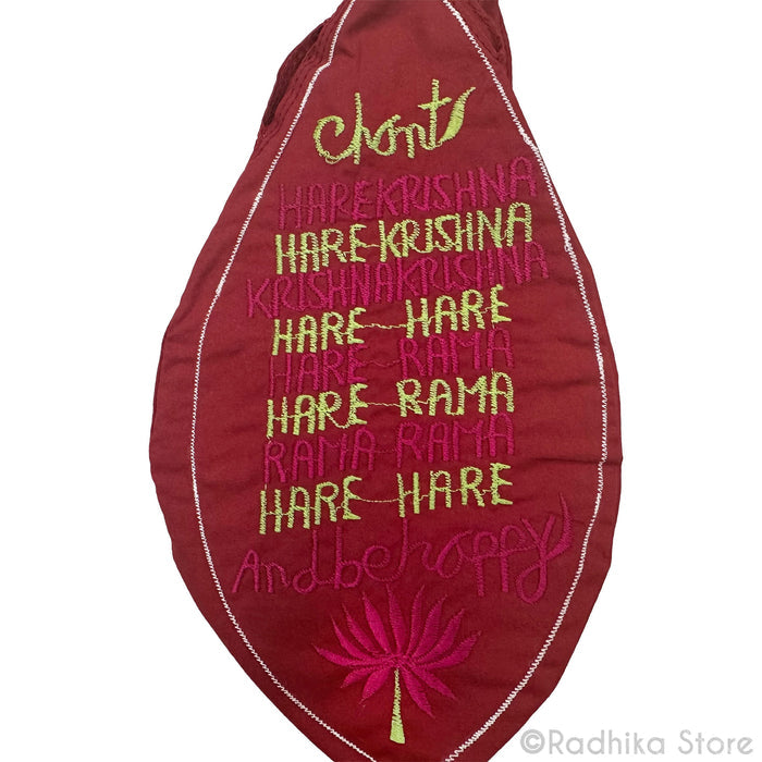 Hare Krishna Maha Mantra Bead Bag-Maroon or Dark Blue