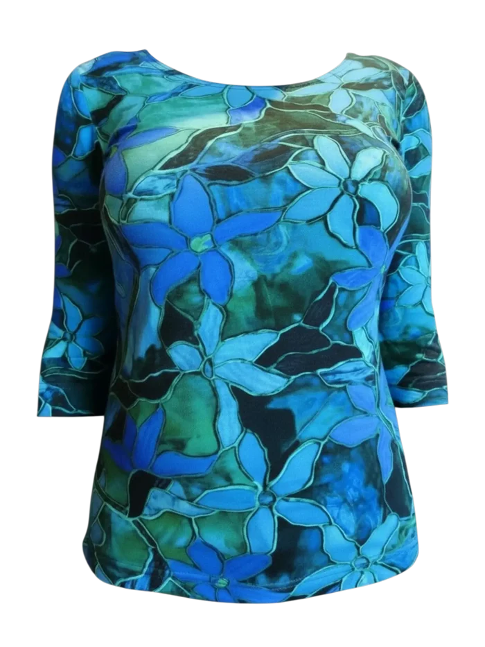 HEART BASIC SHIRT 3/4 SLEEVE TOP TPFA8 PETROL