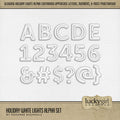 Shine bright this holiday season with this glowing white light alpha set by Lucky Girl Creative digital art. This set of holiday light alphas is great for adding wonder to all your digital scrapbooking page titles! Great for birthday, weddings, and celebrations, too! This alpha set consists of a full set of digital art uppercase letters A-Z, numbers 0-9, and most punctuation marks. This alpha set is available as individual embellishments only. This kit is included in the Winter Wonderland Bundle.