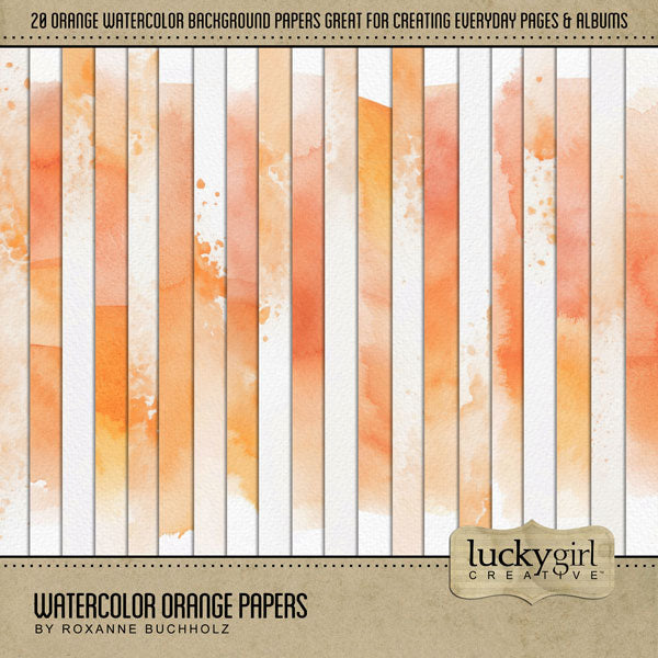 Add these beautiful watercolor background papers by Lucky Girl Creative digital art to all your digital scrapbooking pages and mix-and-match them on various projects throughout the year including autumn, fall, and Halloween! Great for any occasion and theme! This kit is included in the India Watercolor Bundle and the India Watercolor Kit.