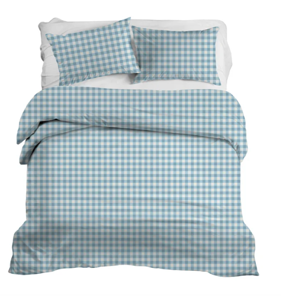 Iva Check Duvet in Sanctuary - Wheaton Whaley Home