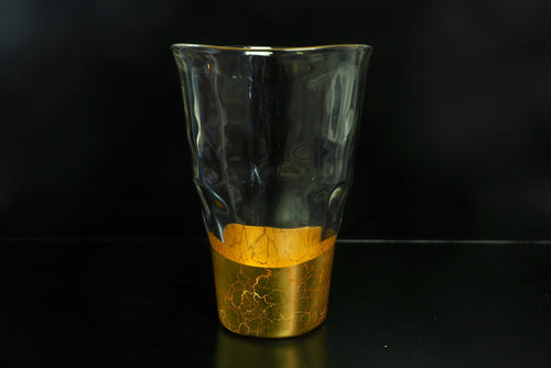 "Kannyu" Warped Glass with Gold Crazing (360ml)