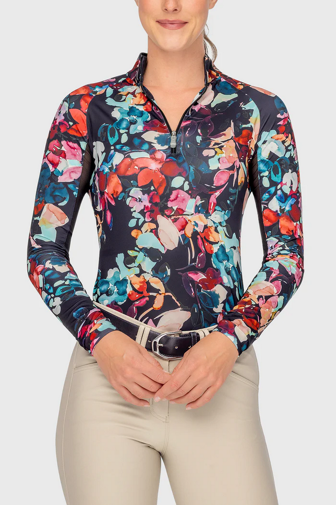 Black Watercolour Floral / XXSmall