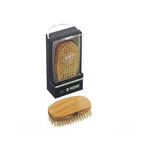 Kent Rectangular Satin and Beech Wood Pure Soft White Bristle - ms23d
