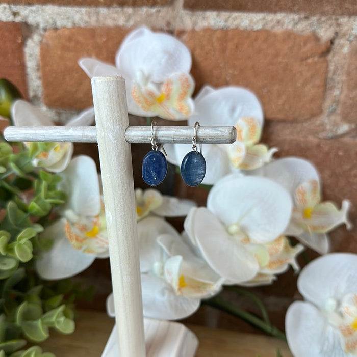 Kyanite SS Earrings Oval or Double Coin .5"