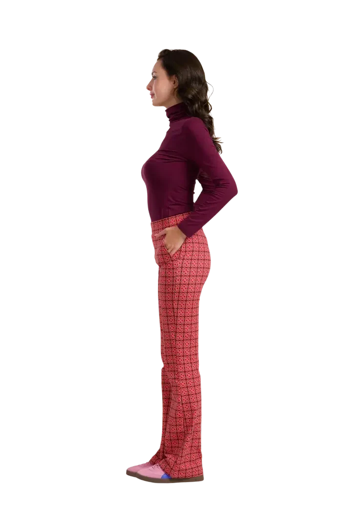 LALAMOUR LIEKE FLARED PANTS GEORGEOUS PORT TILES