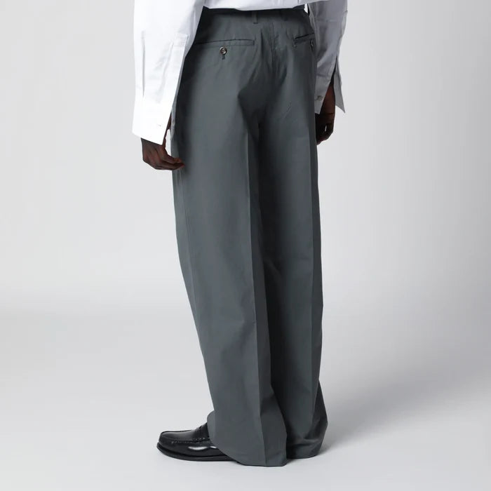 Lardini - Grey cotton and silk trousers Brand Apparel & Accessories > Clothing > Pants