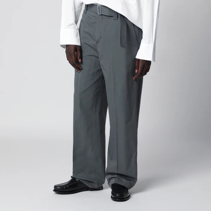 Lardini - Grey cotton and silk trousers