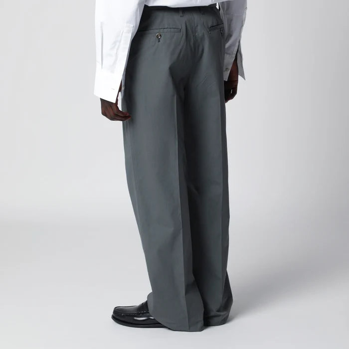 Lardini - Grey cotton and silk trousers