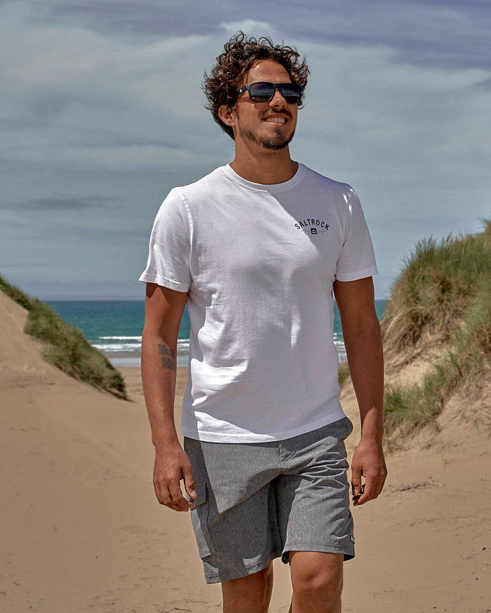 Location - Mens T-Shirt - Looe - White - Saltrock