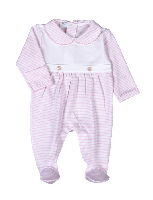Lola Pink Stripe Bib Footie