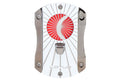 Lotus White and Red Starburst Deception Technicolor 62 Ring Gauge Straight Cigar Cutter -24-C406