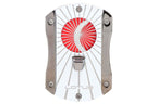 Lotus White and Red Starburst Deception Technicolor 62 Ring Gauge Straight Cigar Cutter -24-C406