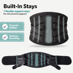 Seven built in stays help the brace keep you supported to preven rolling