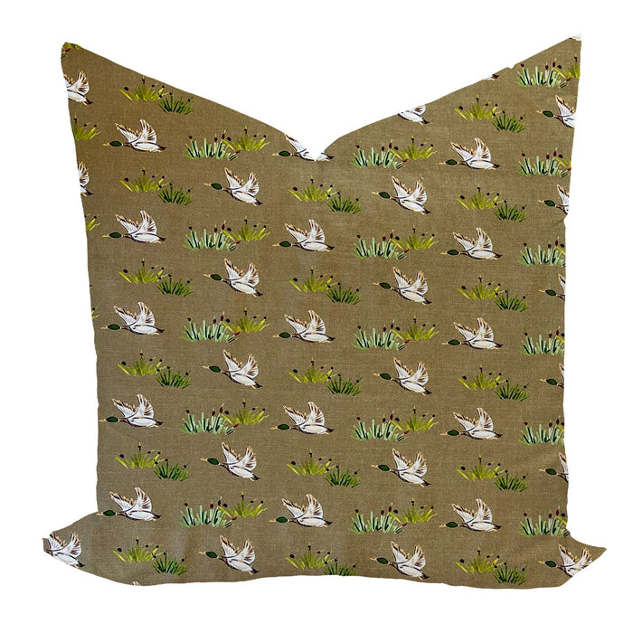 Mac in Burlap by Camilla Moss Pillow Cover