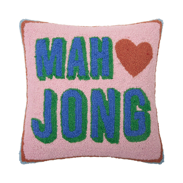 Mah Jong Hooked Wool Pillow by Ampersand