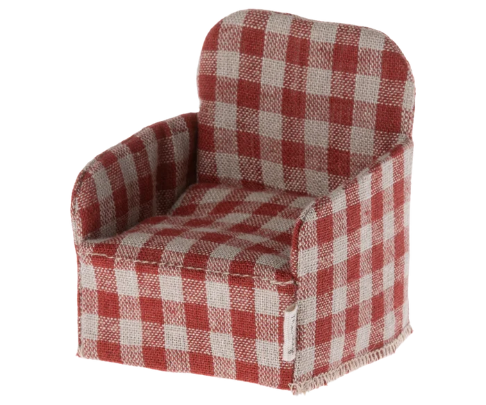 Maileg Mouse Chair in Red Checker