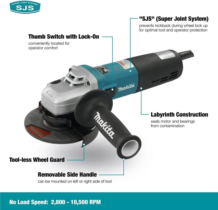 9565CV 5-inch Variable Speed Angle Grinder - Xtreme Polishing Systems -  handheld grinder, concrete grinder handheld, and handheld concrete grinder. hand held grinder