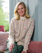 Melina Long Sleeved Floral Lambswool Cardigan - Linen - Country Collection