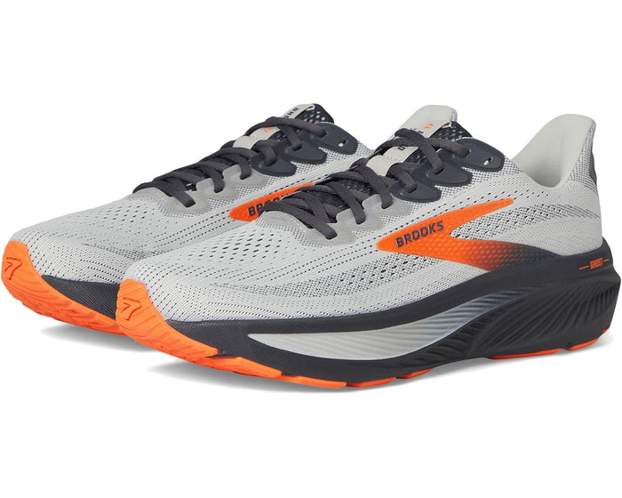 Men's Brooks Ghost 17 in Oyster/Orange