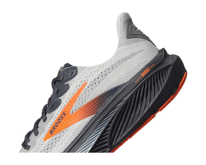 Men's Brooks Ghost 17 in Oyster/Orange