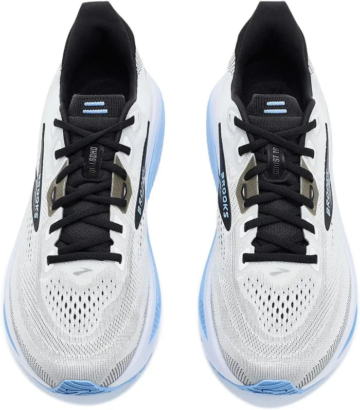Men's Brooks Ghost 18 in White/Black/Open Air