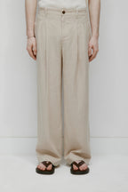 Men's Sila Linen Trouser in Stone