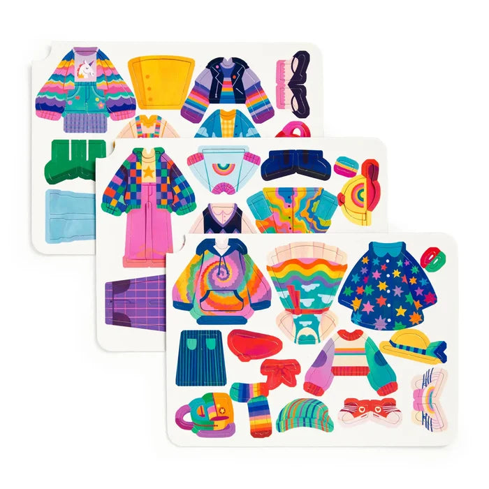 Mudpuppy Magnetic Dress-Up Tin: Rainbow Fashion