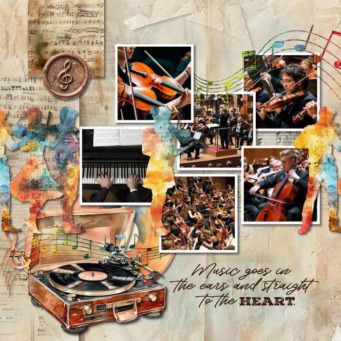 These watercolor music embellishments, papers, clusters, and word art by Lucky Girl Creative digital art are perfect for musical performances, recitals, singing, musicians, composers, concerts, band, choir, theatre, theater, weddings, and anything music or song related. Embellishments include instrument, music notes, accordion, cassette player, headphones, chimes, cassette tape, clarinet, woodwinds, conductor wand, cymbal, didgeridoo, drum, drum set, bongo drums, drum sticks, envelope, gramophone, and more.