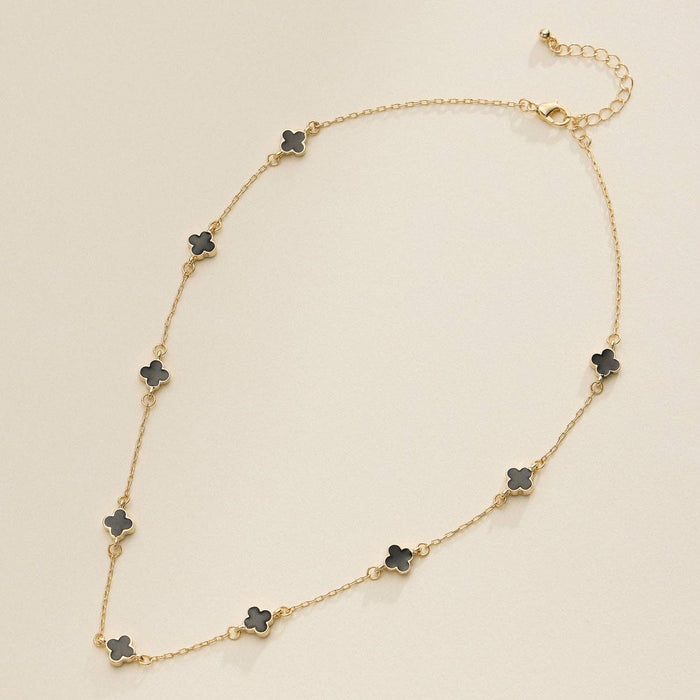 Necklace-Enamel Clover Station