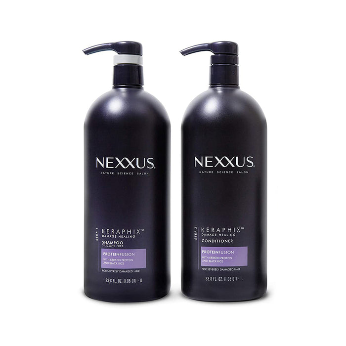 Nexxus Keraphix Keratin Protein Black Rice, Shampoo and Conditioner, 2 X 1L - Shoppers-kart.com