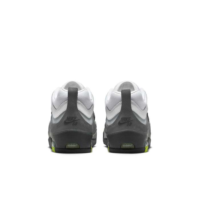 Nike Air Max Ishod Neon skate shoe black heel view with Nike Air Max cushioning