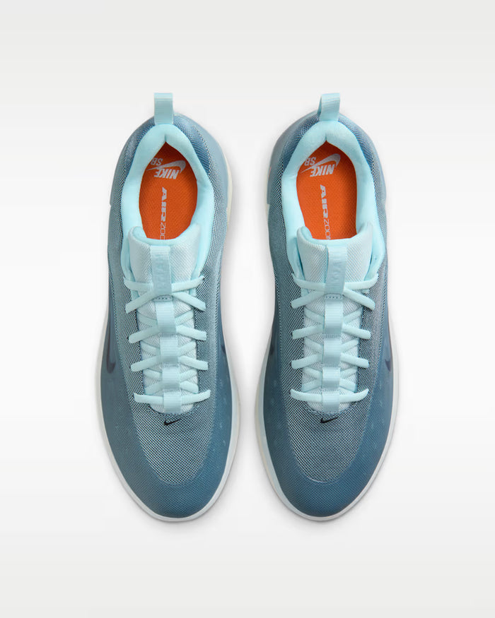 Nike SB Zoom Nyjah 4 skate shoes in Glacier Blue with mesh upper and Air Zoom cushioning offered by Nike