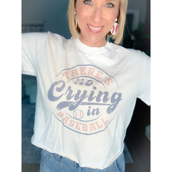 No Crying In Baseball Crop Tee