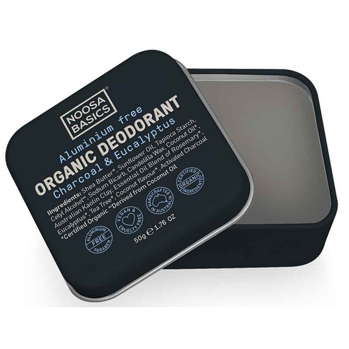 Noosa Basics Deodorant Tin - Charcoal & Eucalyptus 50g - L'Organic