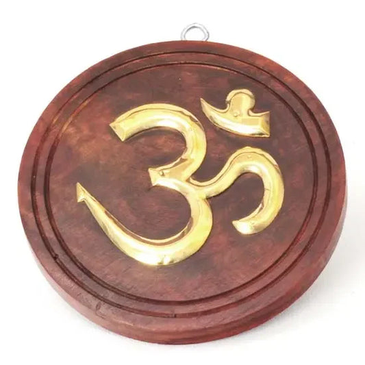 Om on wood plaque